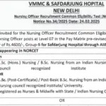 Safdarjung Nursing Officer Vacancy 2025 56 post Eligibility, Age limit