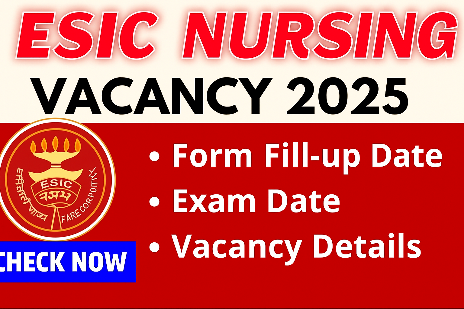 ESIC NURSING OFFICER VACANCY
