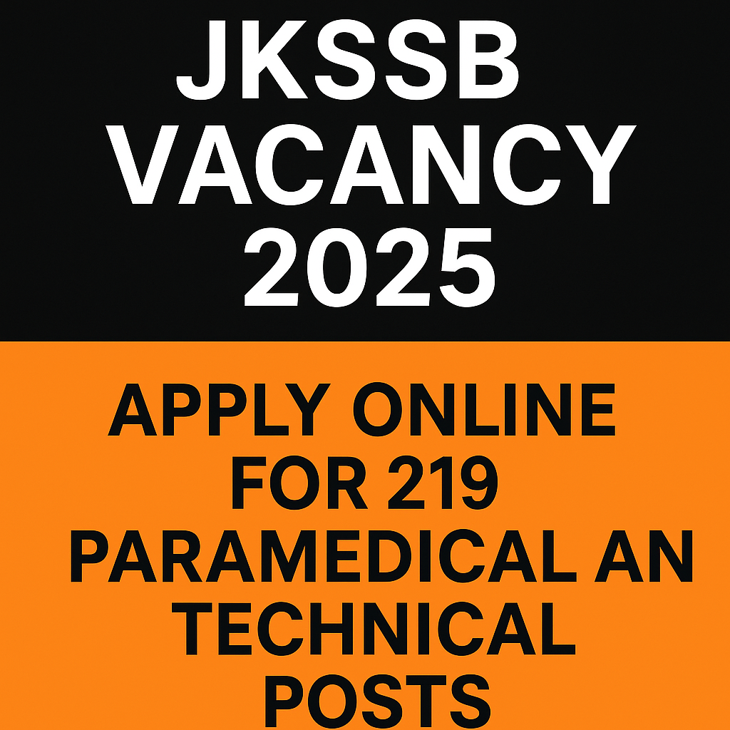 JKSSB Vacancy 2025 Official Notification Image in English – Includes posts like Junior Staff Nurse, Pharmacist, Lab Technician, eligibility, and vacancy details