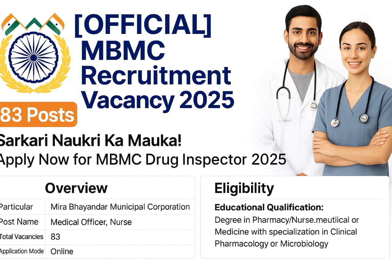 MBMC Recruitment 2025 Notification – Apply for Nurse, MO, Pharmacist, and Other Medical Posts